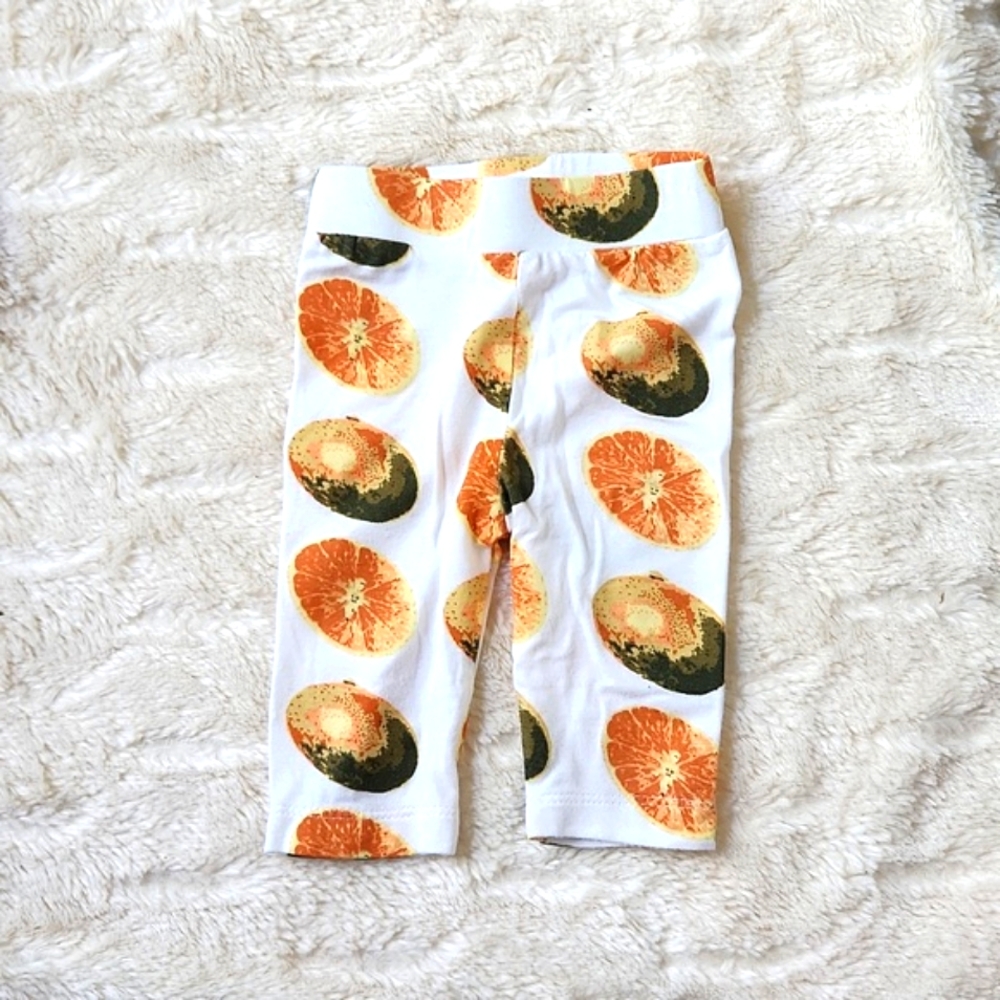 KATE QUINN THE WOODS Orange leggings citrus 0-3mo baby infant